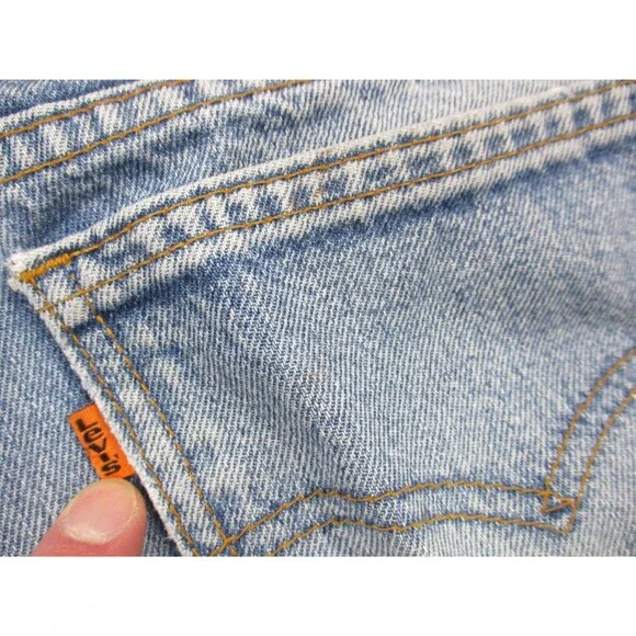 VINTAGE Levis Jeans 550 Relaxed Men 36x30 Blue Orange Tab Distressed Denim USA * - Picture 4 of 16